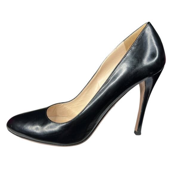Prada Women’s Black Classic Leather Pumps Size 39.5 US 9.5 - Picture 3 of 13